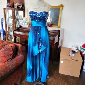 Blue High-Low Formal Dress